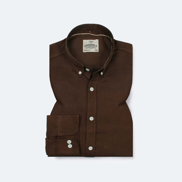 Dark Wood Brown Oxford Shirt Jamclo Originals