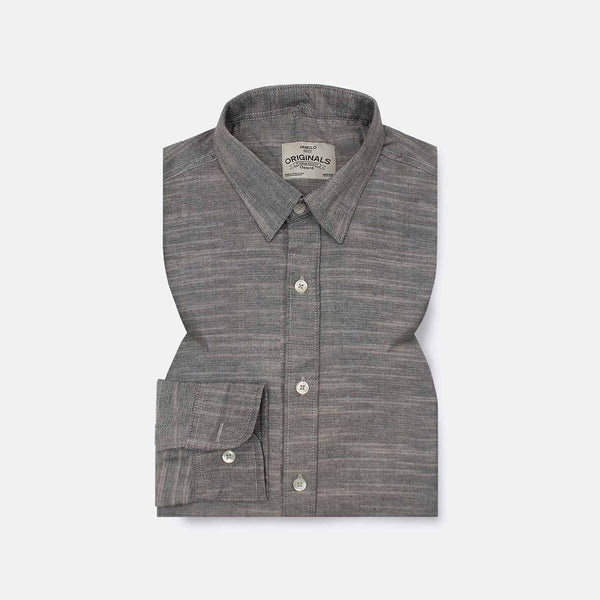 Grey Slub Oxford Shirt