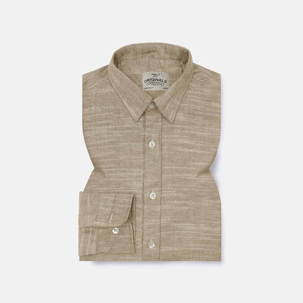 Latte Slub Oxford Shirt