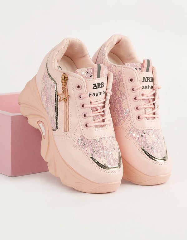 Vogue Pink Chunky Sneakers