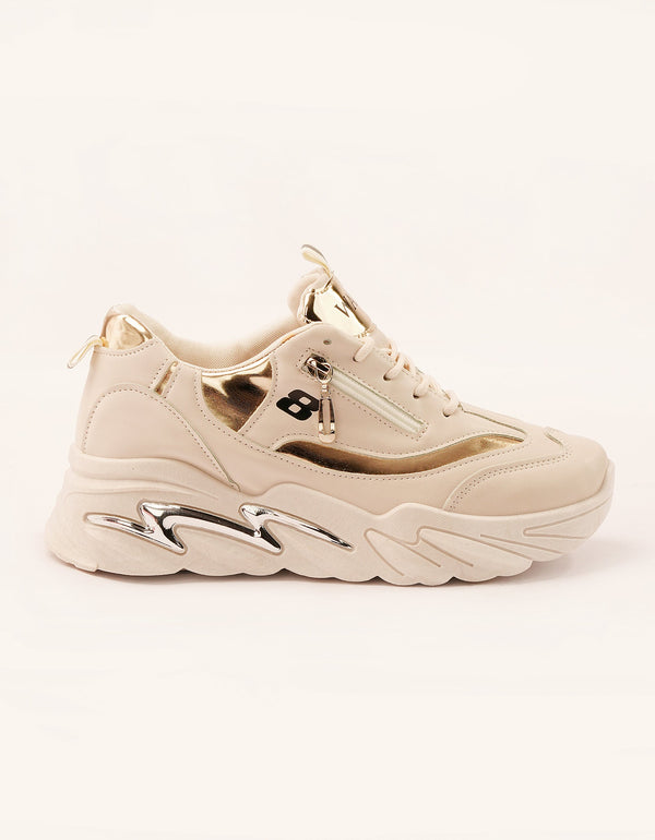 Zipper Glam Chunky Sneakers