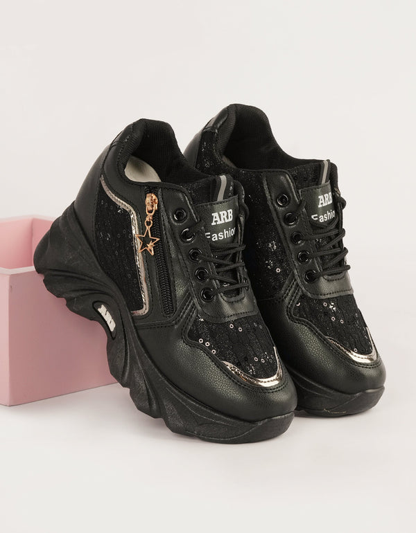 Vogue Black Chunky Sneakers