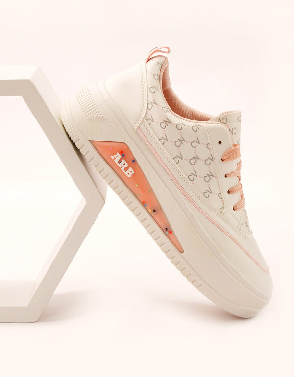 Blush Accents Platform Sneakers