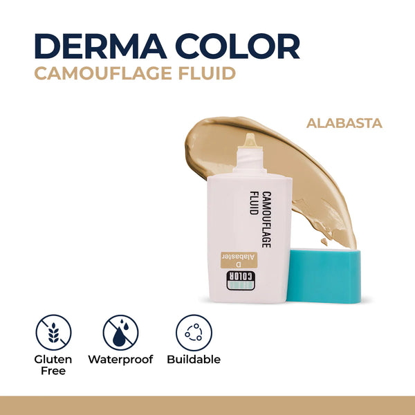 Kryolan – Dermacolor Camouflage Fluid – Professional Full-Coverage Liquid Concealer for Face & Body – Waterproof, Long-Lasting, Skin-Friendly Formula for TV, Theater, Stage & Everyday Wear