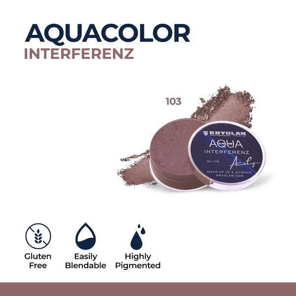 Kryolan – Aquacolor Interferenz – Professional Water-Activated Face & Body Paint – Iridescent, Highly Pigmented, Long-Lasting Formula for TV, Theater, Stage & Creative Makeup