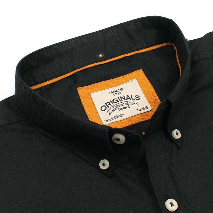 Jet Black Oxford Shirt.