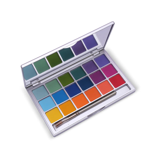 Kryolan Variety Eyeshadow Palette V2 Bright – 18 Vibrant Professional Colors