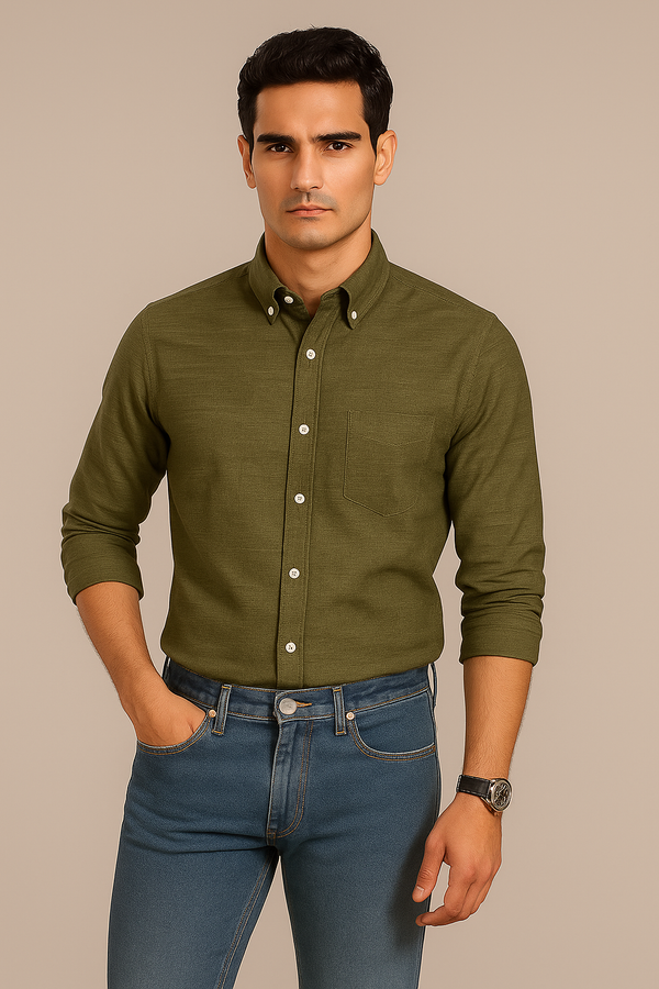 Bronze Slub Oxford Shirt