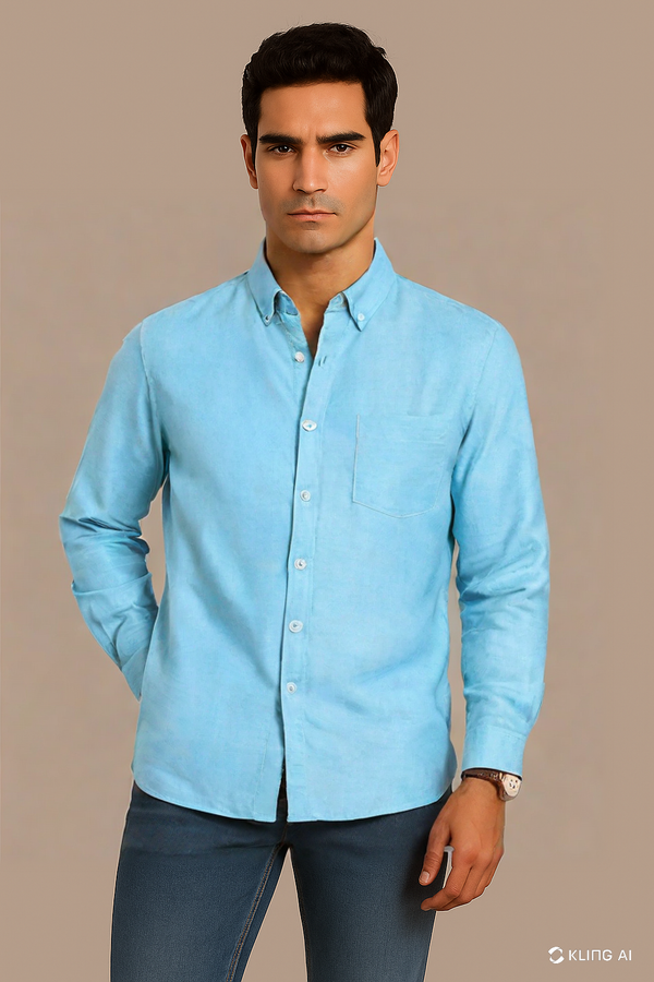 Aqua Blue Oxford Shirt