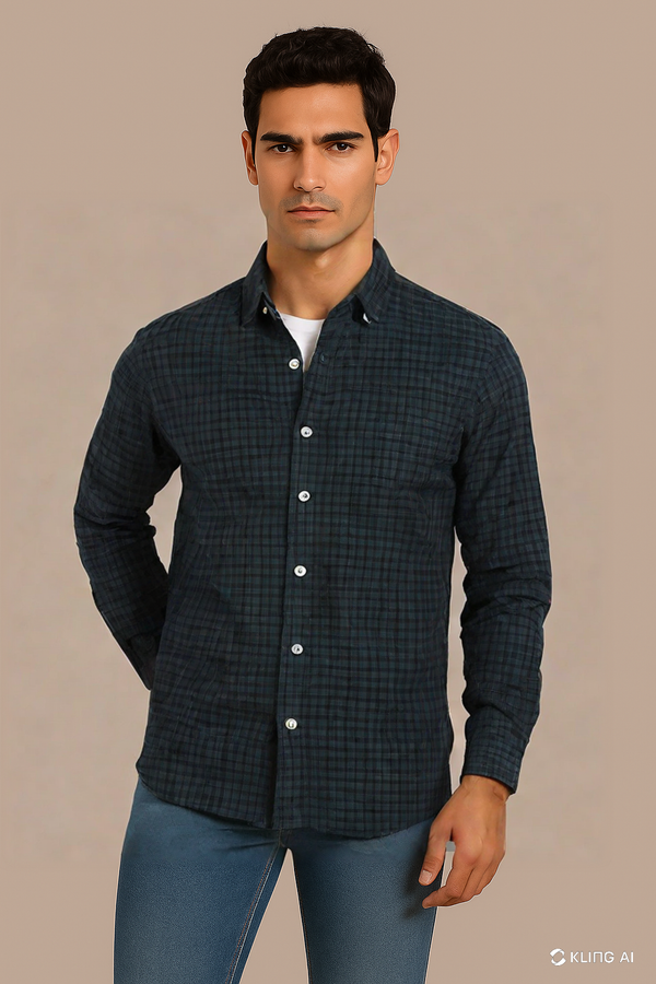 Green N' Navy Check Shirt