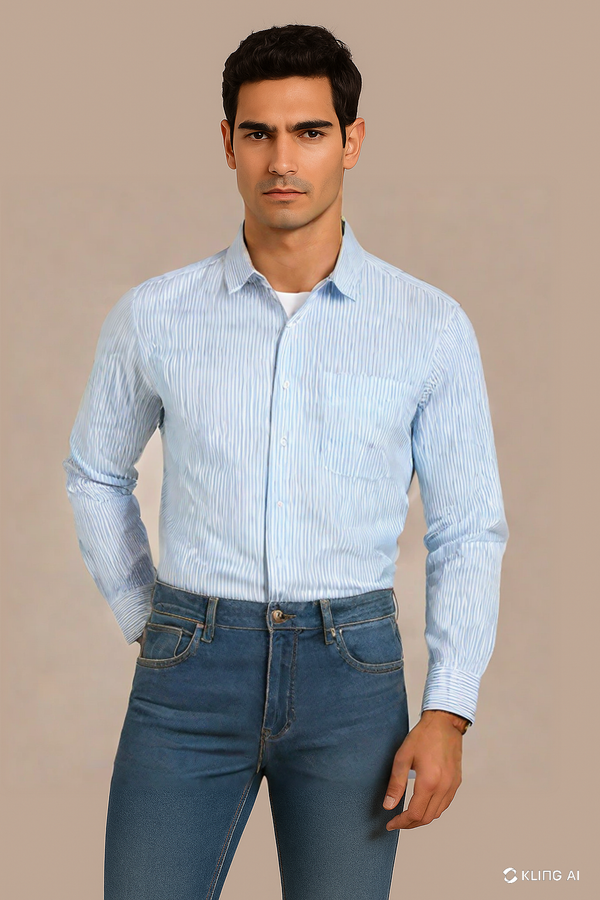 Blue N' White Stripes Shirt