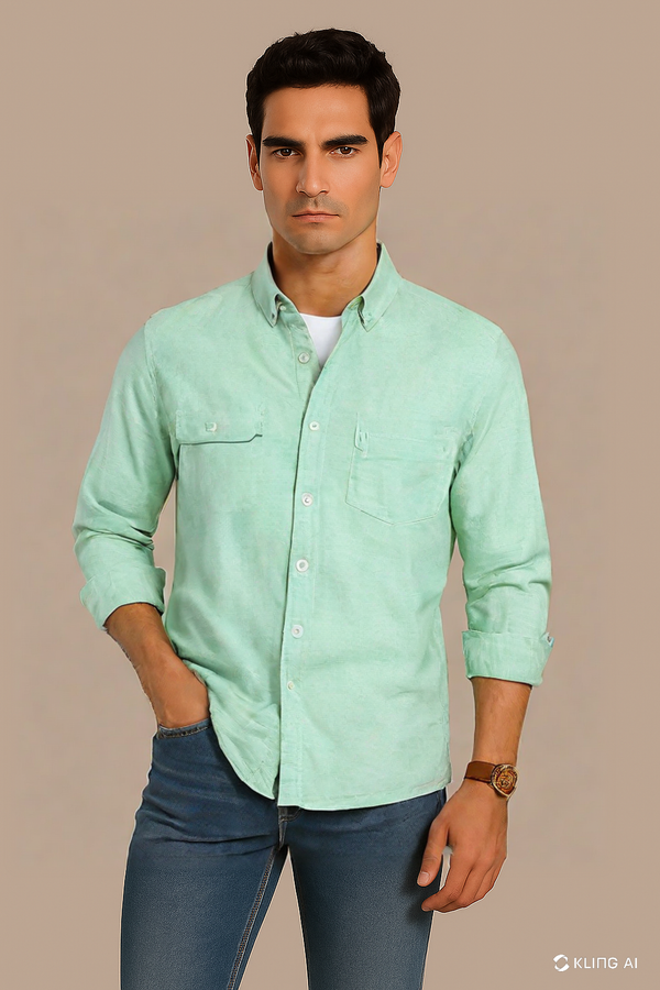 Winter Green Mint Oxford Shirt