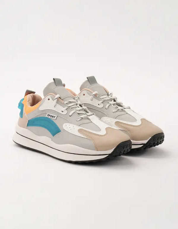 Granite Trail Sport Sneakers - Grey & Camel