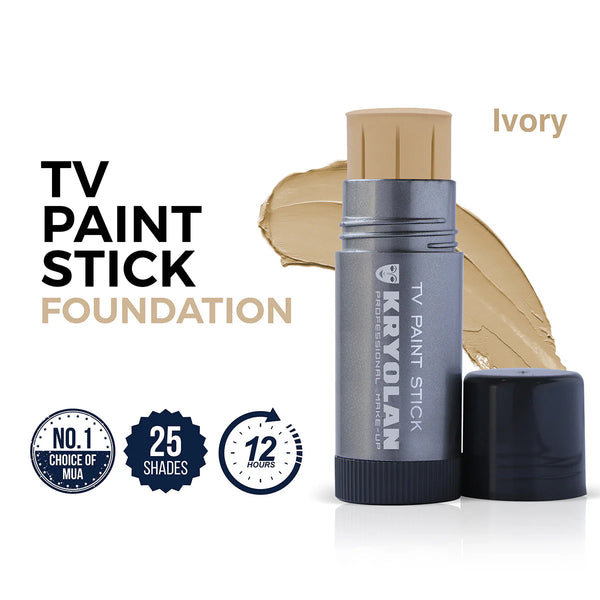 Kryolan TV Paint Stick - Kryolan Makeup Stick - Makeup Foundation - Makeup for TV, Theater, Stage, Acting, Face and Body, Full Coverage Concealer Stick Foundation - 25g
