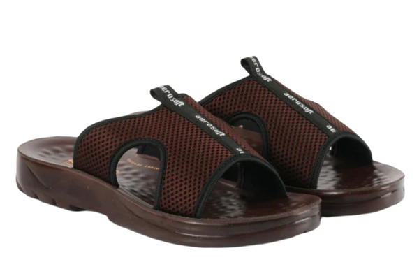 ARSFT Adaptation Men's PU Soft Slippers - Article 5103 (Brown)