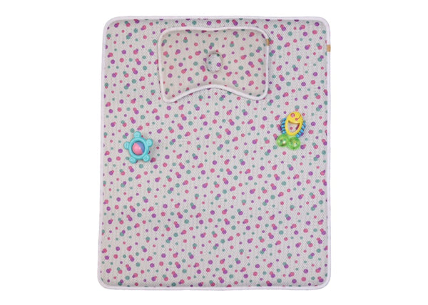 3D Air Ventilated Baby Mattress - 100% Mesh Fabric, 77x92 cm - Polka Dots