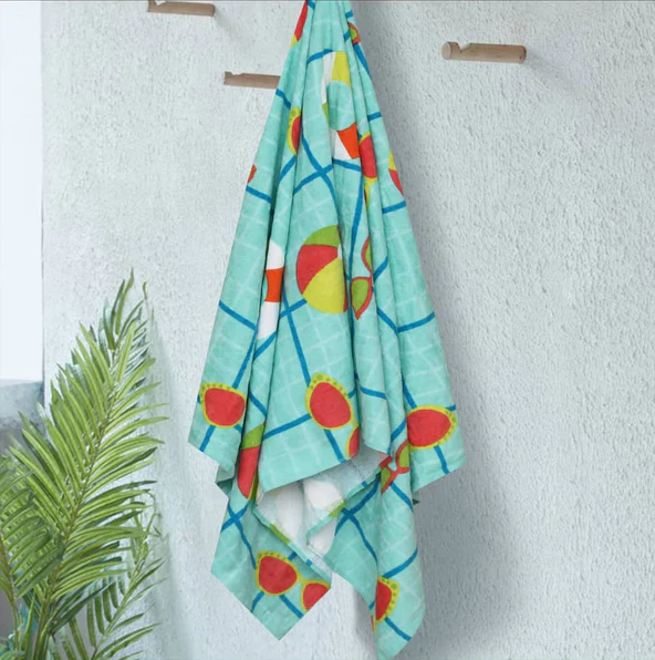 Swimming Time Terry Velvet - Bath Towel