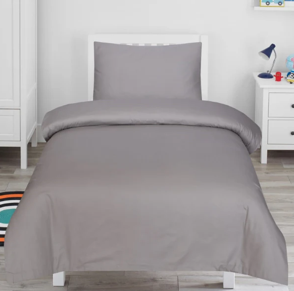 Grey Soft Cotton - Single Duvet Cover Set