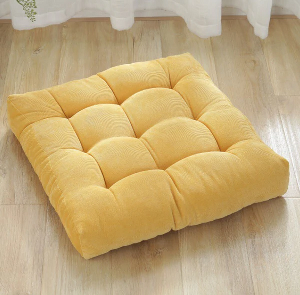 Tufted Square Floor Cushion - 1513-Amber Yellow