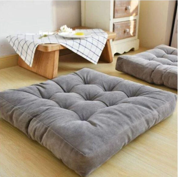 2pcs x Tufted Square Floor Cushion - 2515-Grey