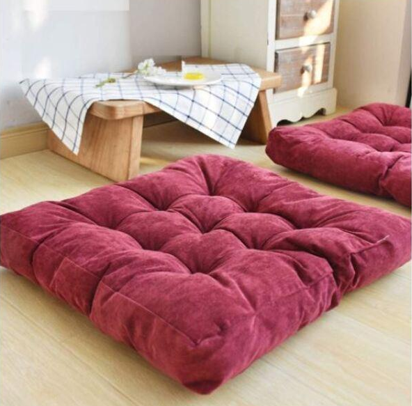 2pcs x Tufted Square Floor Cushion - 2511-Red