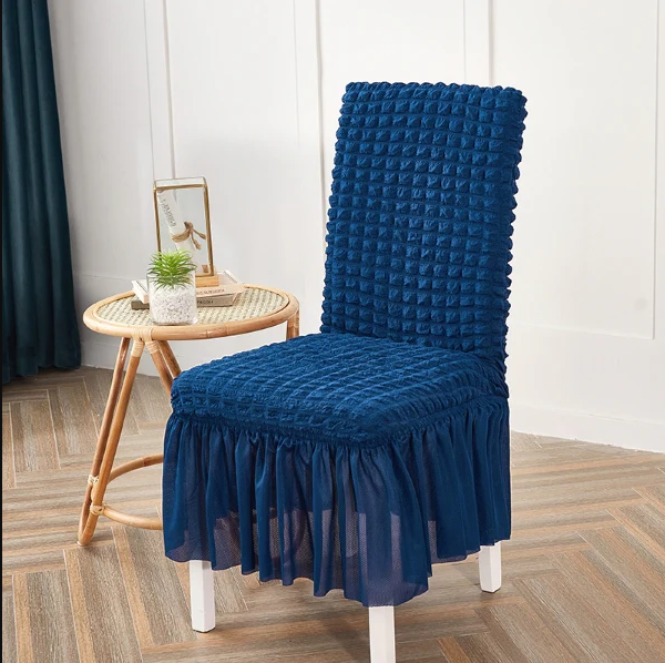 Bubble Fluffy Chair Cover - Navy Blue